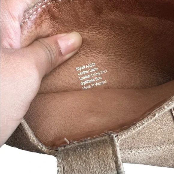 MADEWELL Leah Leather Suede Tan Ankle Boots Booties - Picture 12 of 15